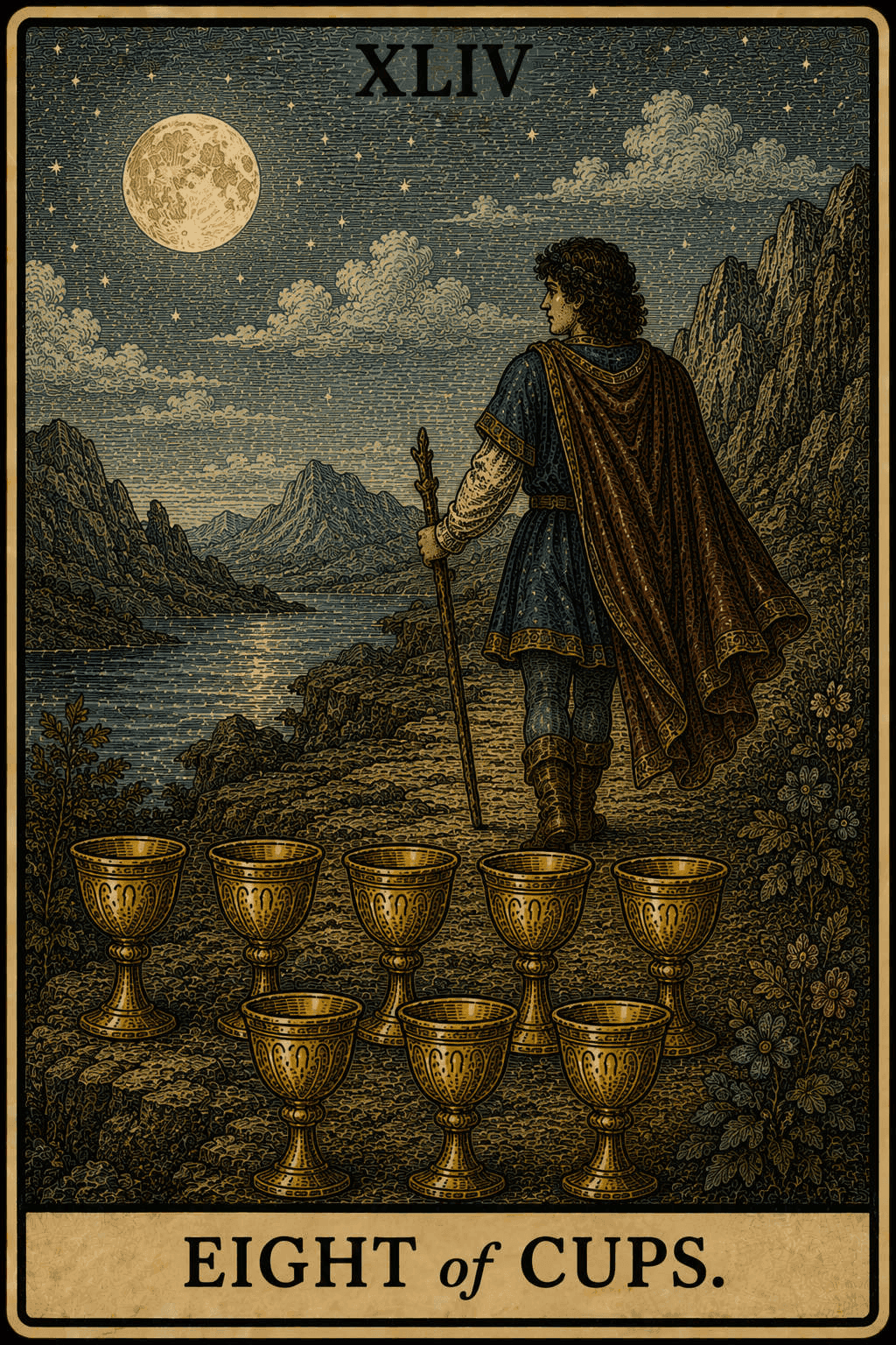 Eight of Cups, upright
